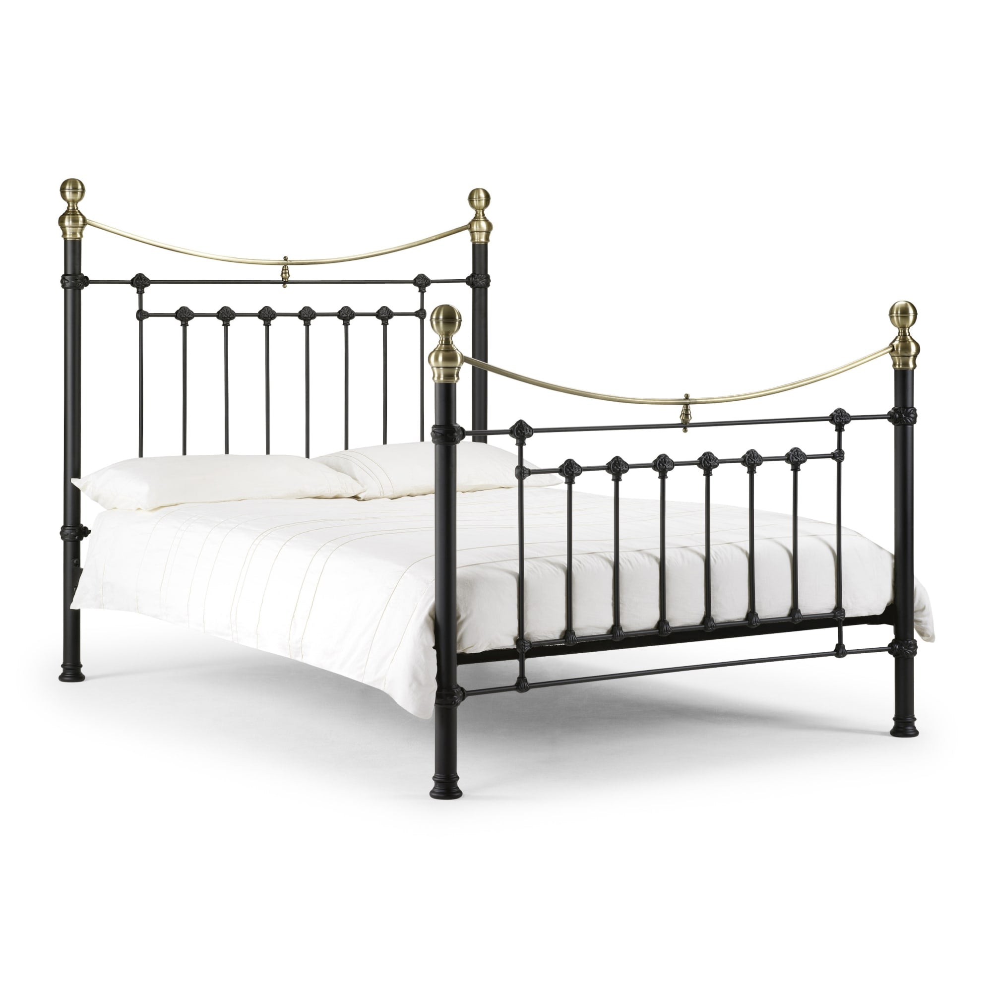 Victoria Double Bed 135cm Satin Black Steel VIC005 - Havenheim Furniture