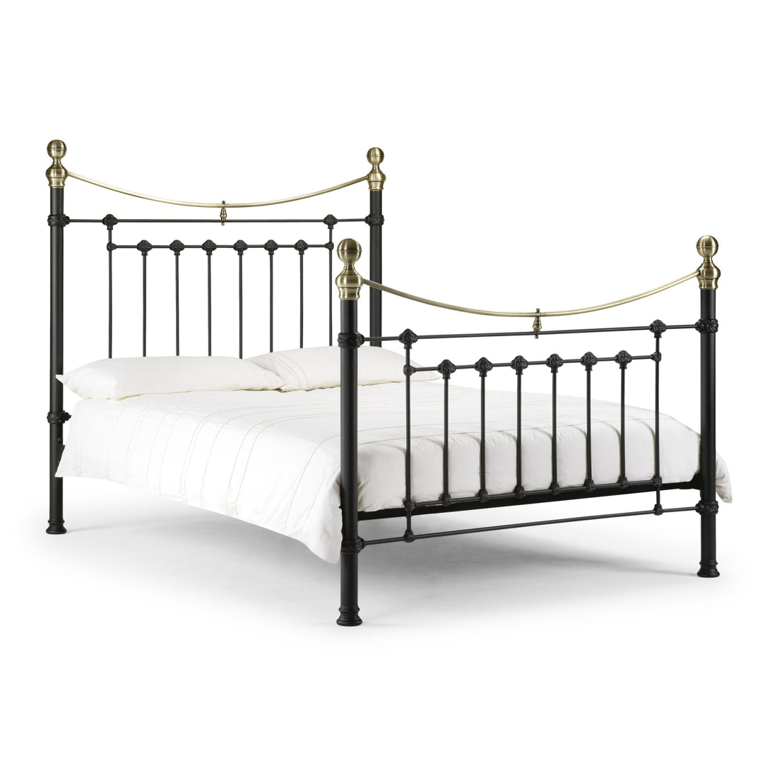 Victoria Double Bed 135cm Satin Black Steel VIC005 - Havenheim Furniture