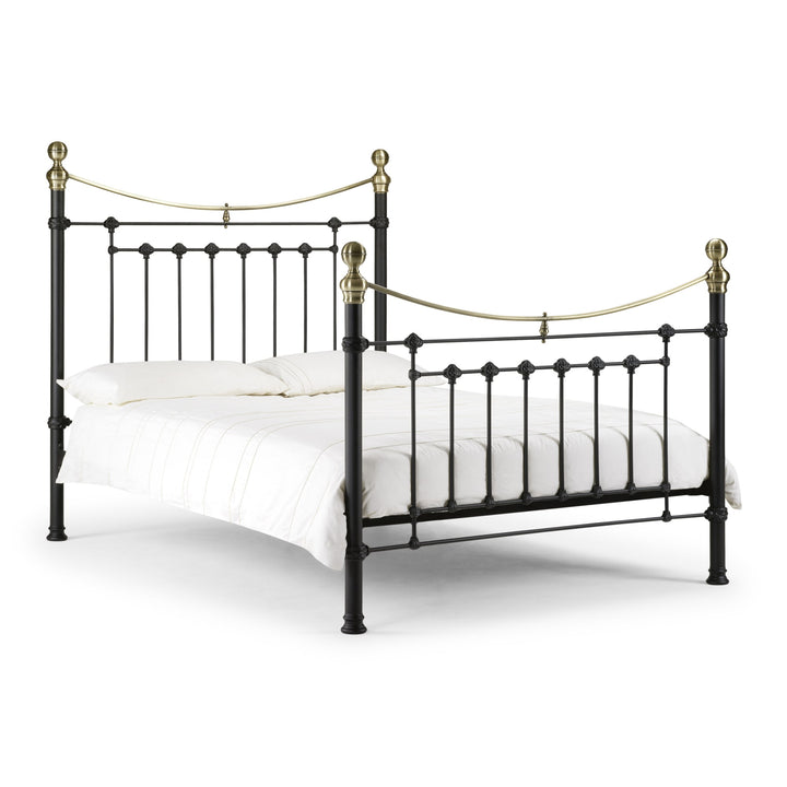 Victoria Double Bed 135cm Satin Black Steel VIC005 - Havenheim Furniture