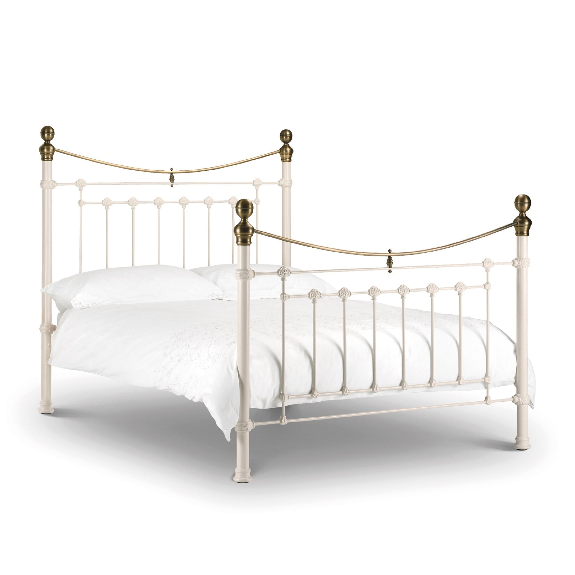 Victoria Stone White Bed 150cm King  VIC003 - Havenheim Furniture