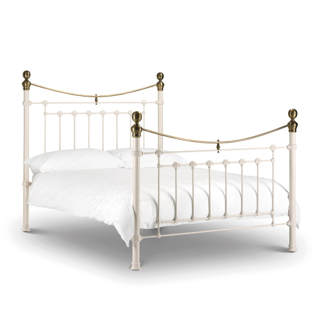 Victoria Stone White Bed 150cm King  VIC003 - Havenheim Furniture