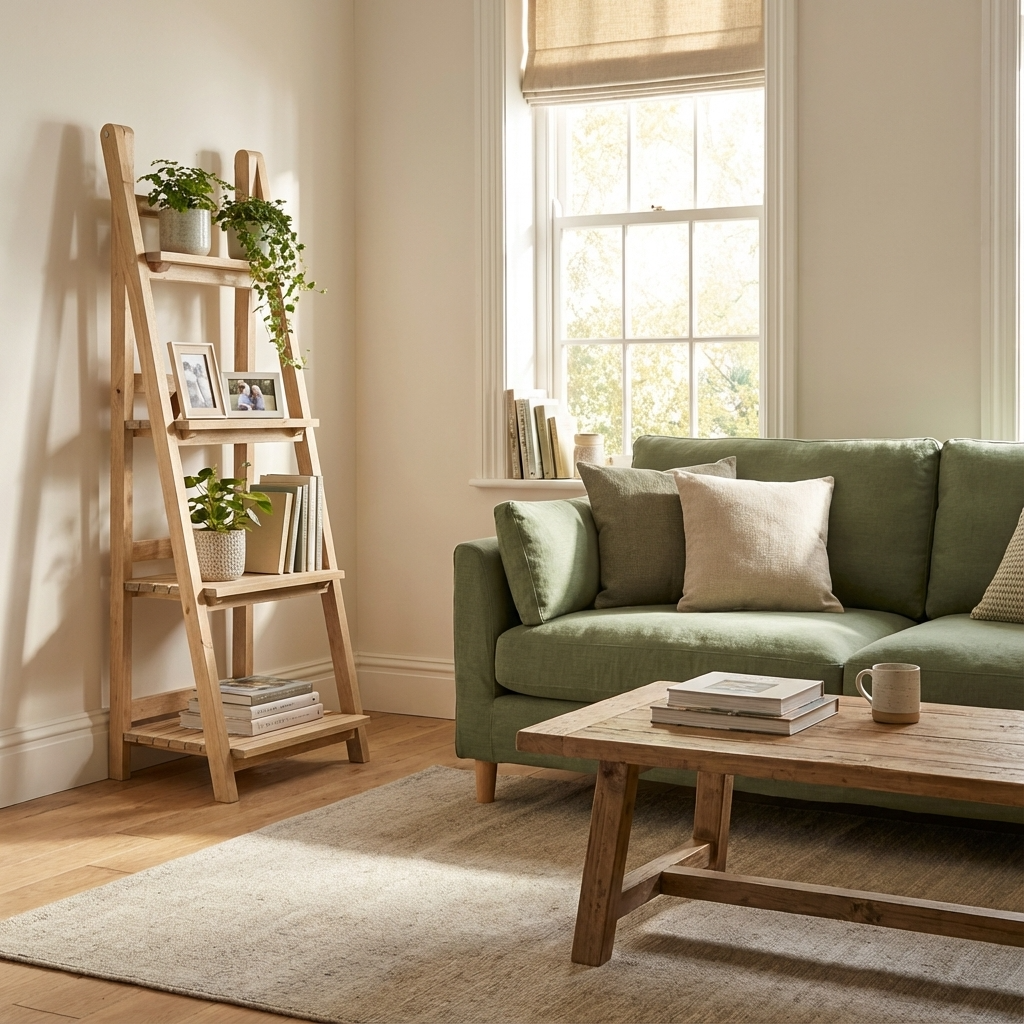 Vintage Ladder Shelf Unit Mahogany RST14