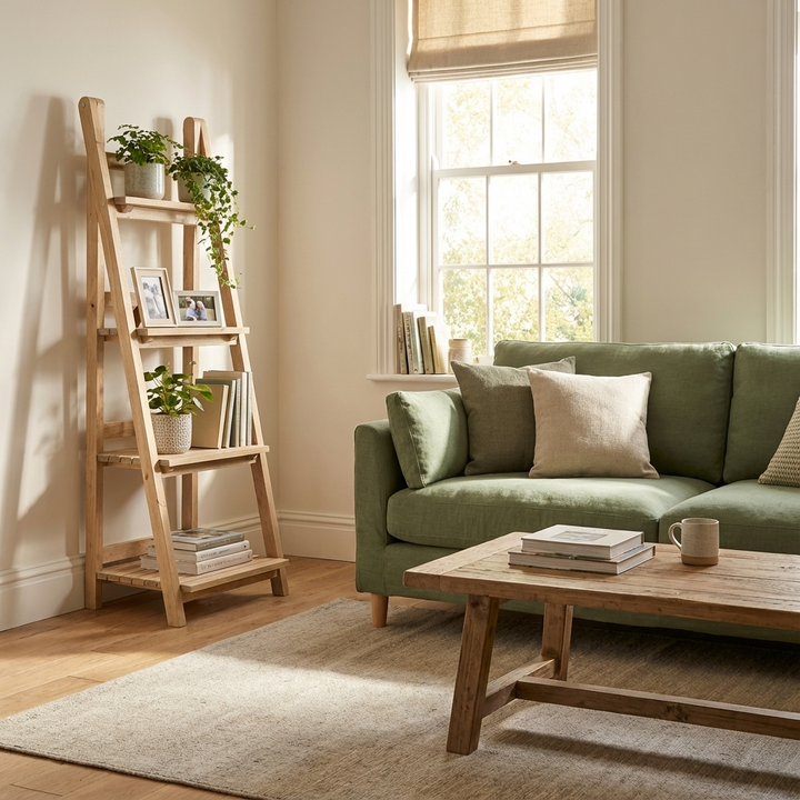 Vintage Ladder Shelf Unit Mahogany RST14