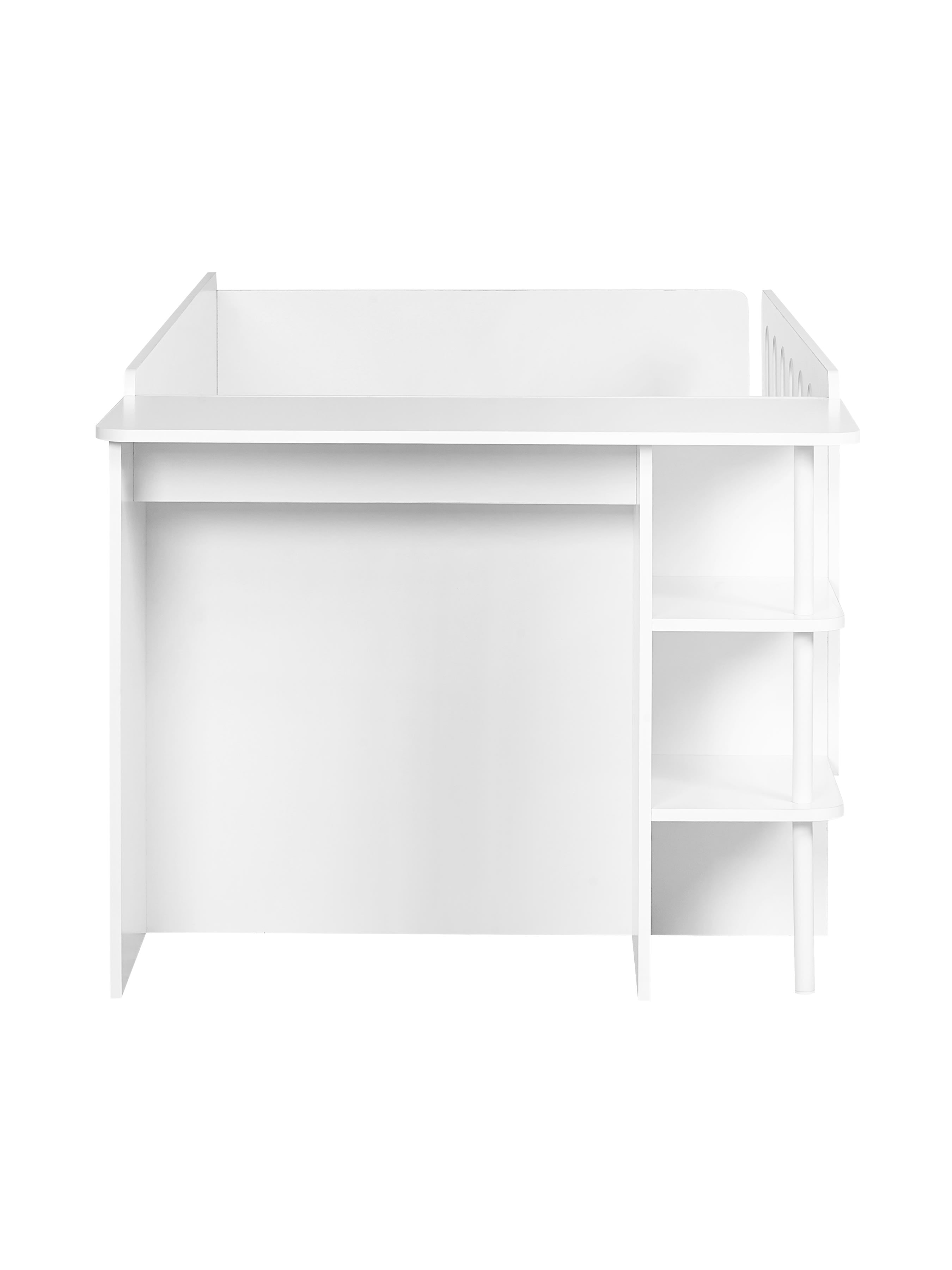 Vision Low Sleeper Bed Single 90cm With Desk - White VIS104
