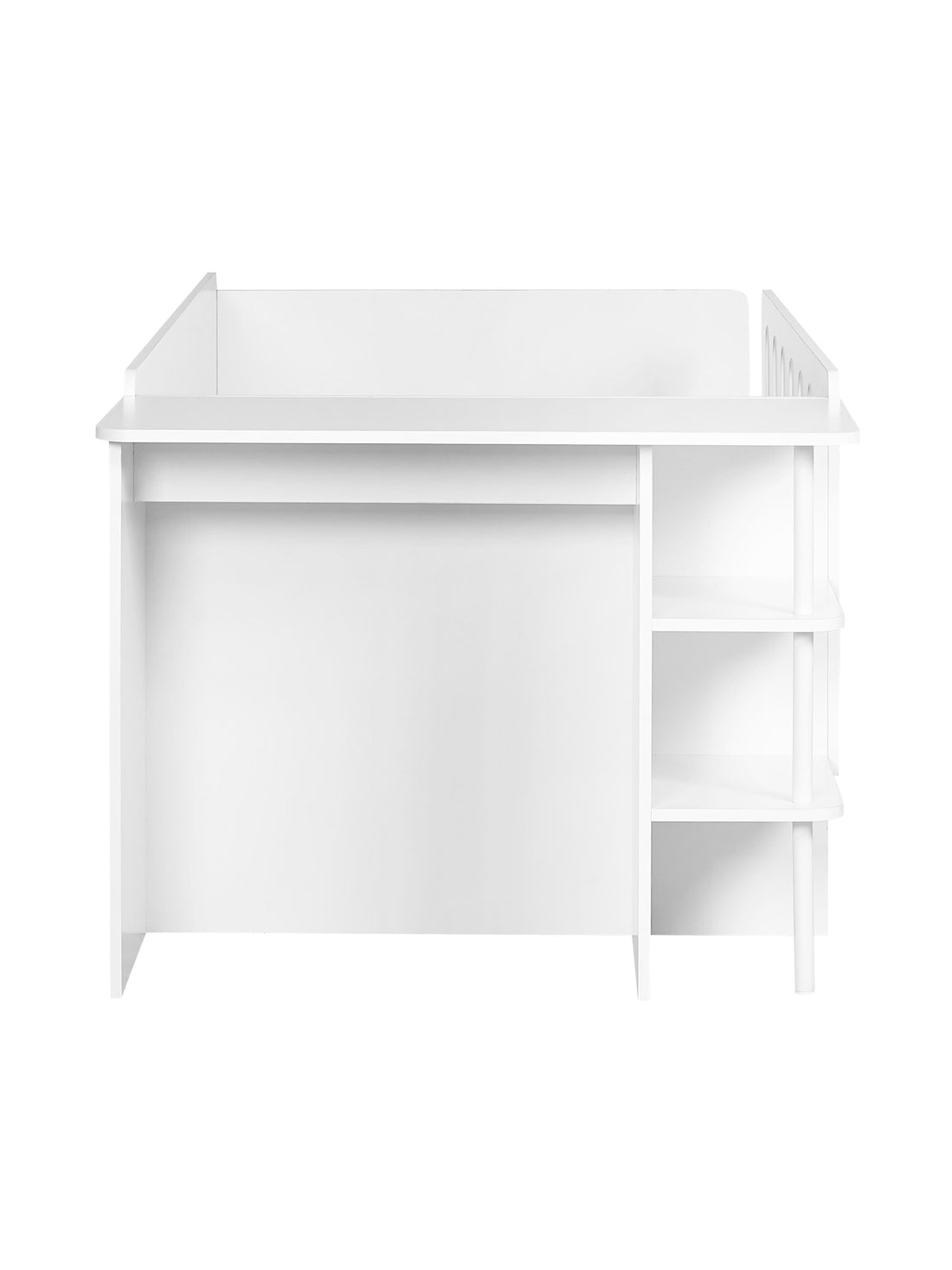 Vision Low Sleeper Bed Single 90cm With Desk - White VIS104