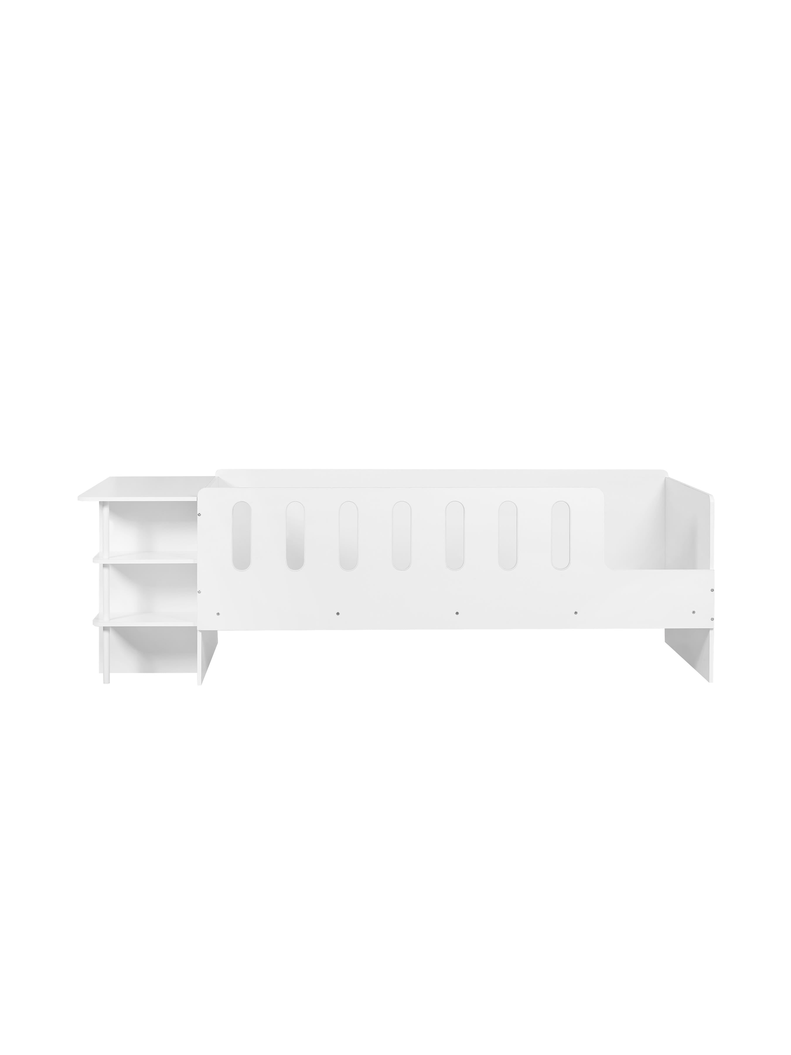 Vision Low Sleeper Bed Single 90cm With Desk - White VIS104