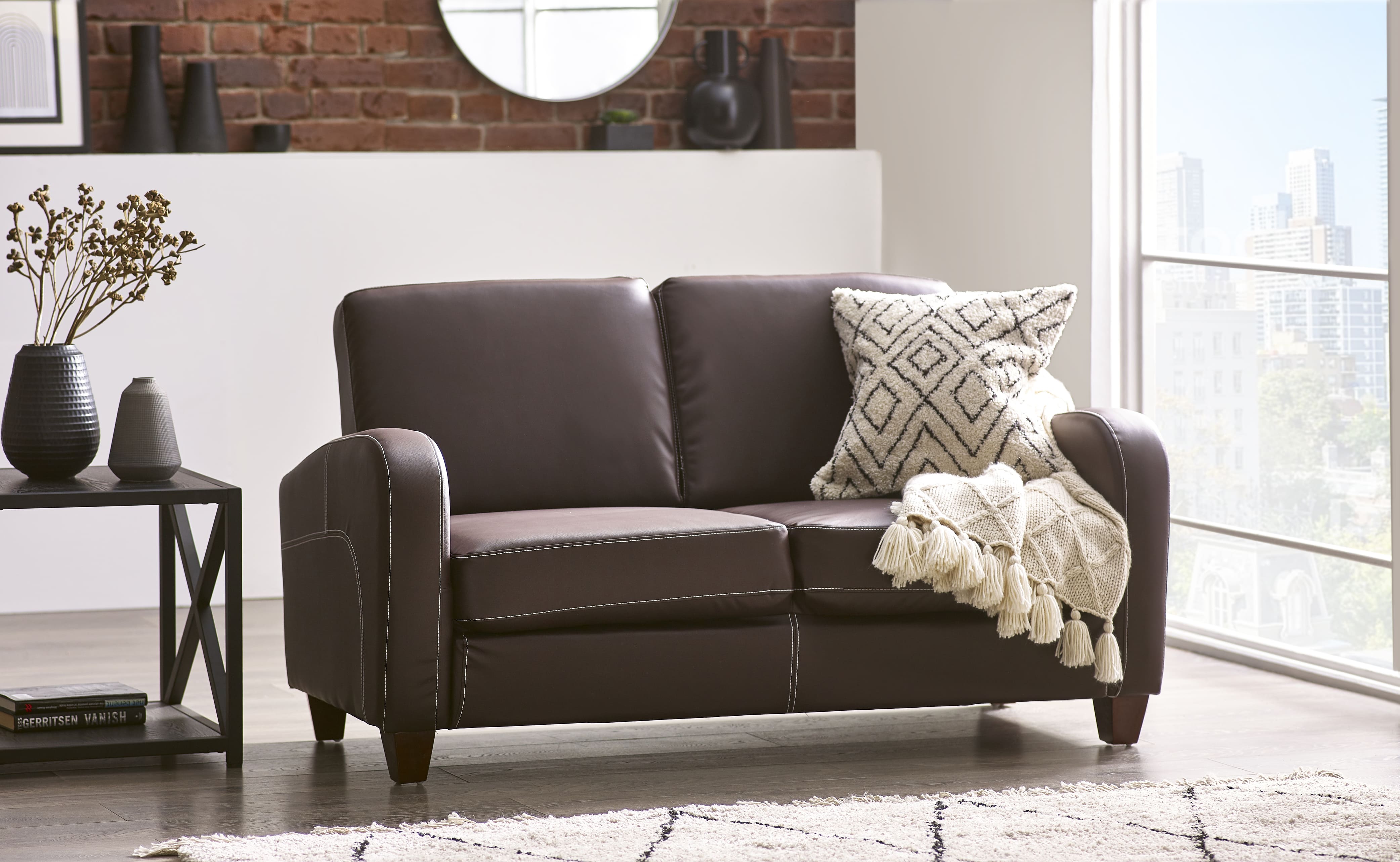 Vivo 2 Seater - Brown - Faux Leather VIV002 - Havenheim Furniture