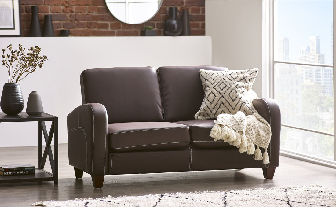 Vivo 2 Seater - Brown - Faux Leather VIV002 - Havenheim Furniture