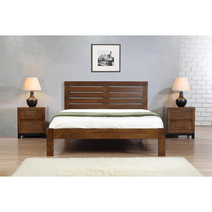 Vulcan King Size 150cm Solid Wood Bed Rustic Oak VULCKS - Havenheim Furniture