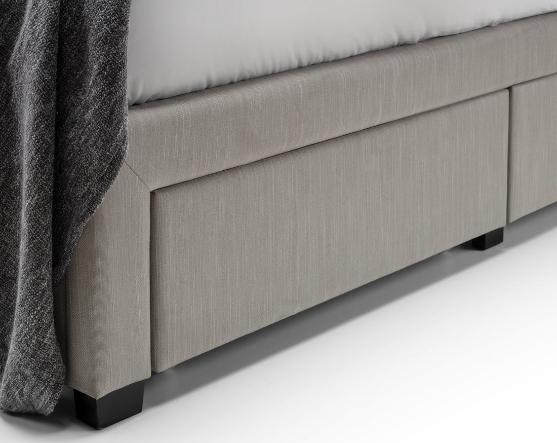 Wilton Deep Button 4 Drawer Bed Super King 180cm - Grey Linen WIL003 - Havenheim Furniture