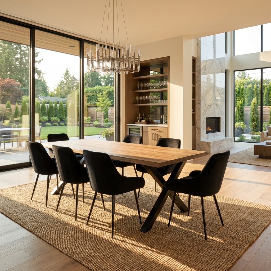 Yale Medium 180cm Solid Oak Dining Table Smoked Oil YALEMEDSMO - Havenheim Furniture