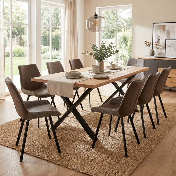 Yale Large 220cm Solid Oak Dining Table Natural Oil YALELARNAT - Havenheim Furniture
