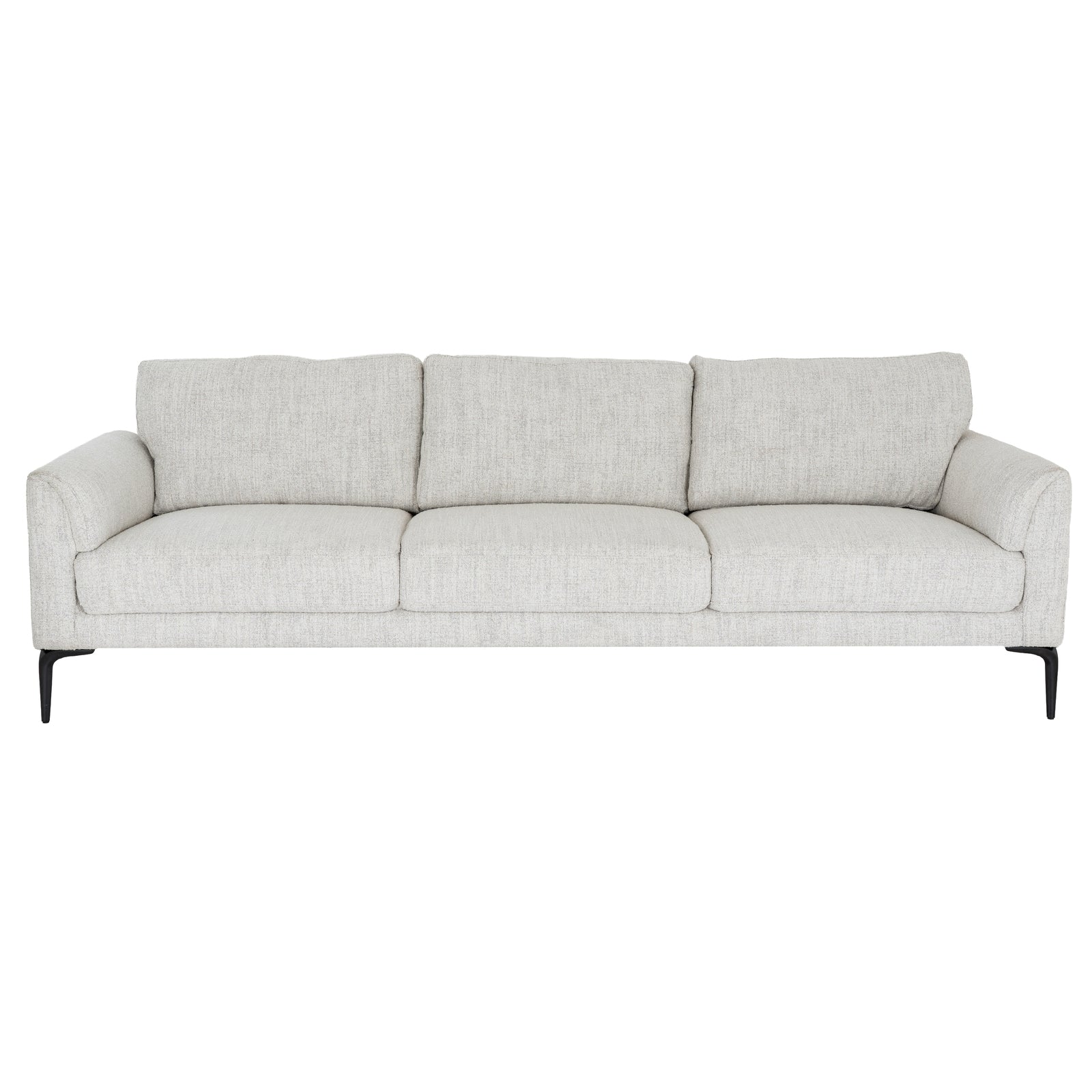 Zephra Three Seater Sofa With Footstool White Fabric 24368 - Havenheim Furniture