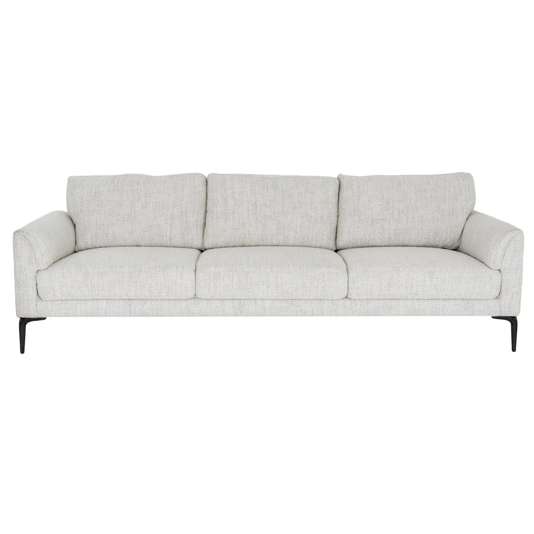 Zephra Three Seater Sofa With Footstool White Fabric 24368 - Havenheim Furniture