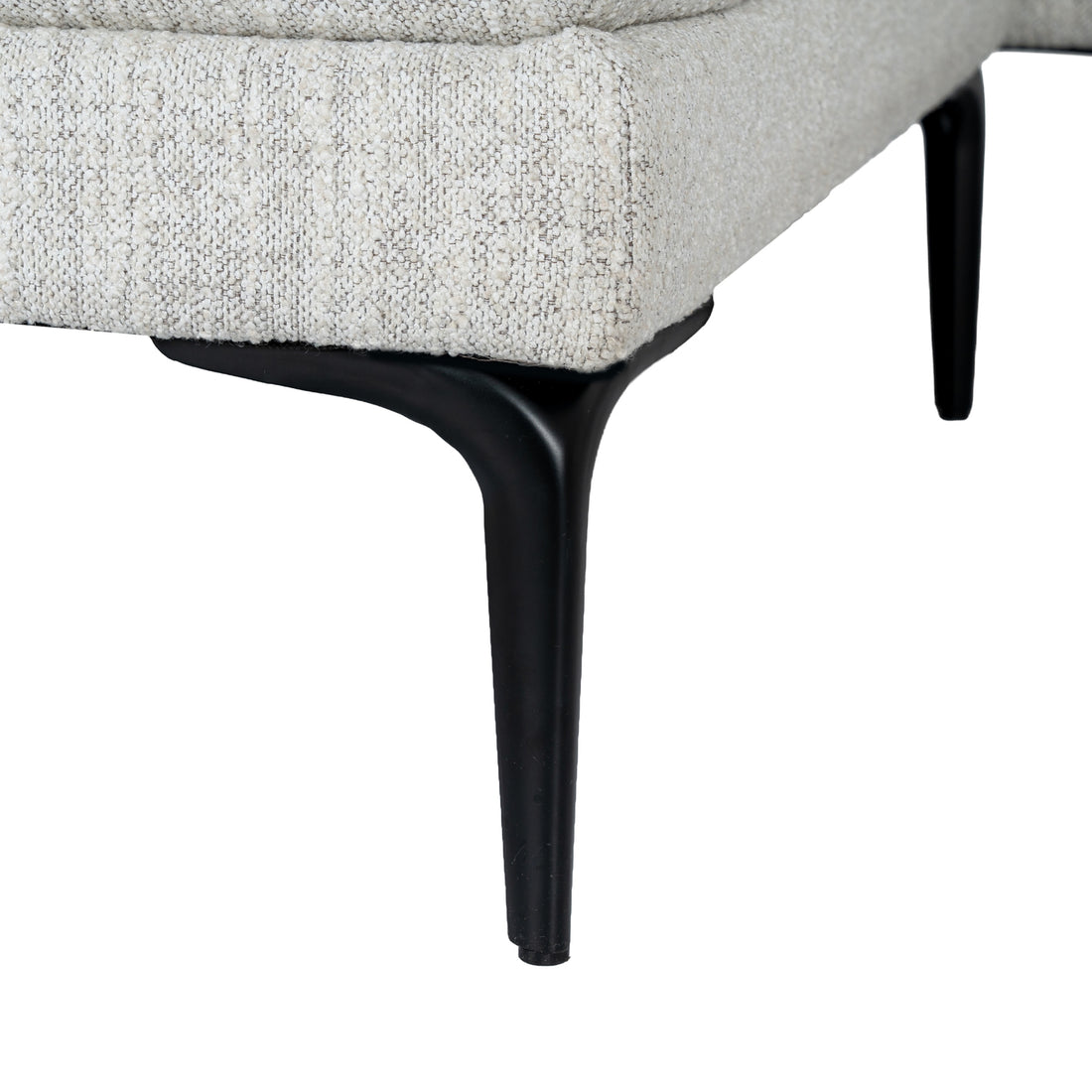 Zephra Three Seater Sofa With Footstool White Fabric 24368 - Havenheim Furniture